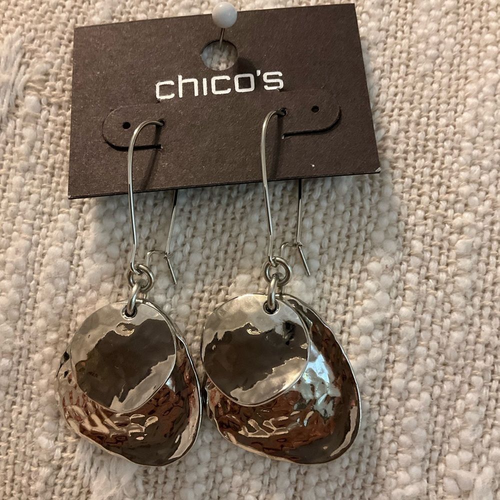 0188-Chico's Silver‎ Dangle Earrings